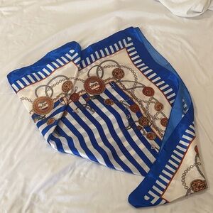 Elegant Blue, White, and gold Scarf